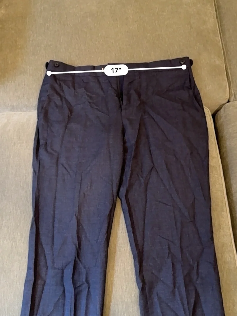 Reiss Men's Dark Navy Adjustable Dress Trousers